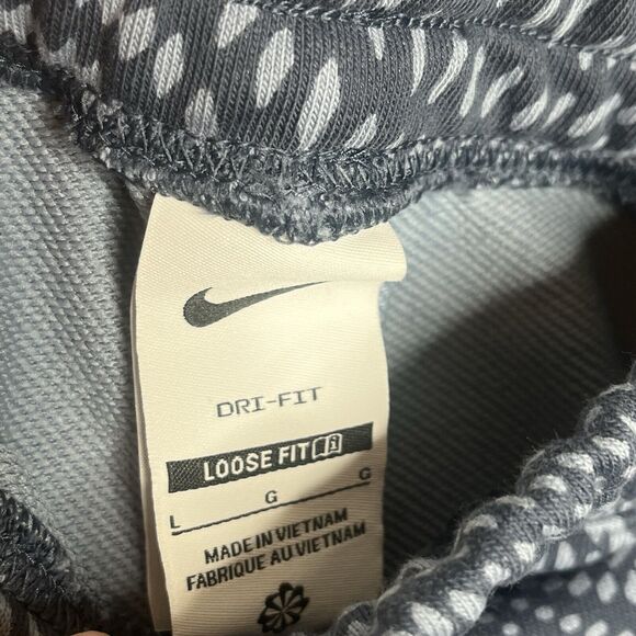 Nike Court Heritage Shorts Blue Geometric Print Womens L Knit Loose Fit - Picture 3 of 9